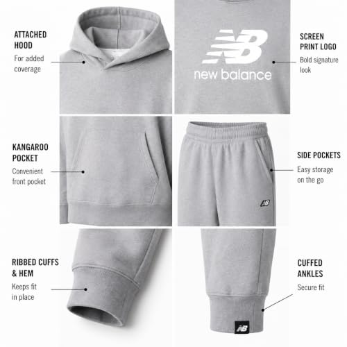 New Balance Boys 2-Piece Fleece Hoodie & Jogger Sweatpants Set (8-20)
