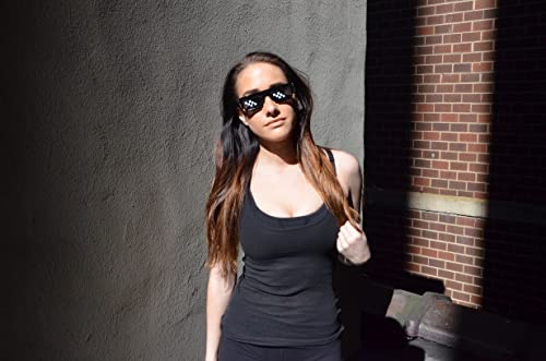 Pixelated Meme Sunglasses - Funny Gamer Deal With It Glasses
