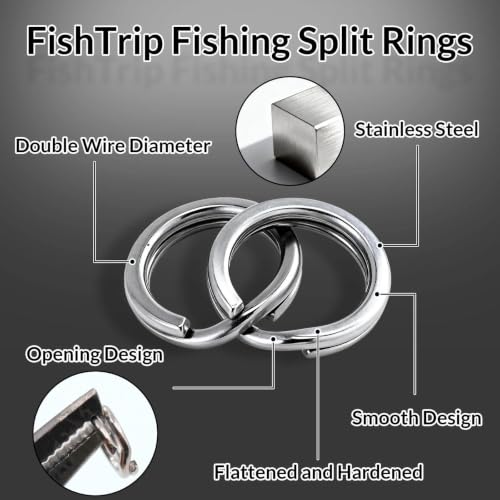 Fishing Split Rings - Heavy Duty Stainless Steel, 50 Pcs - 4#