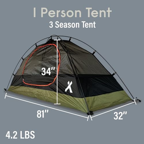 Bear Grylls 1 Person Hiking and Camping Tent - Ultralight Waterproof 3-Season Shelter