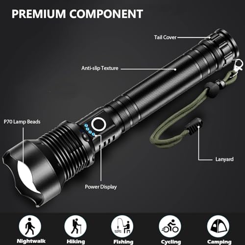 Lylting Rechargeable LED Flashlight 99,000 Lumens Waterproof Handheld Torch