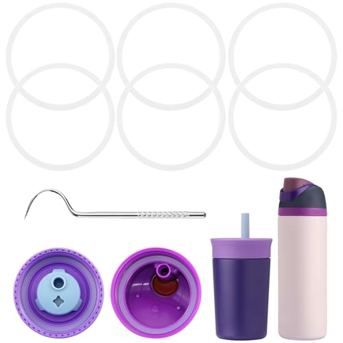 6-Pack Clear Silicone O-Ring Gaskets for Owala FreeSip Water Bottles