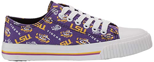 College Team Logo Low Top Canvas Sneakers - LSU Tigers