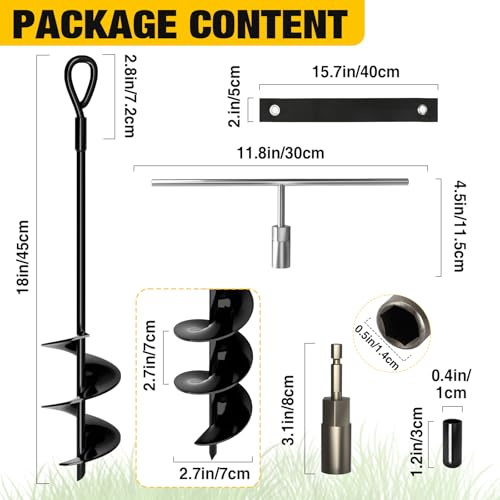 Heavy Duty Ground Anchors - 18 Inch, 4-Pack with Straps