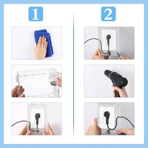2 Pcs Safety Outlet Cover Box Clear Lock Box with Key Covers for Electrical Outlets, Provides Space Inside for Plugs, Proof Socket Covers Ease Operation