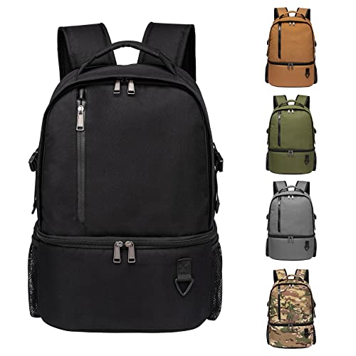 TUGUAN Insulated Dual Compartment Cooler Backpack for 16 Cans - Black 8901