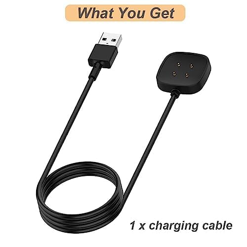 Replacement Charging Cable for Fitbit Sense/Sense 2/Versa 3/Versa 4 - 3.3ft