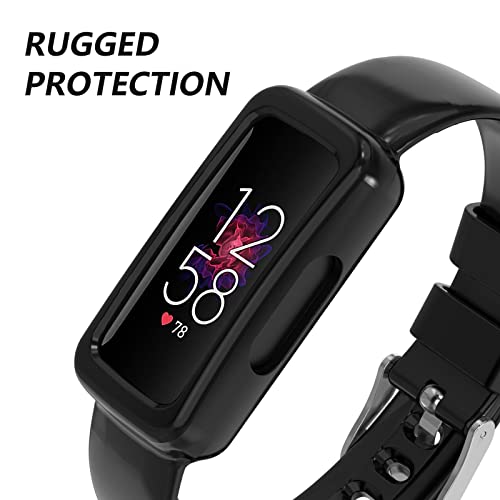 Clear Wristband with Protective Case for Fitbit Inspire 2 - Full Black