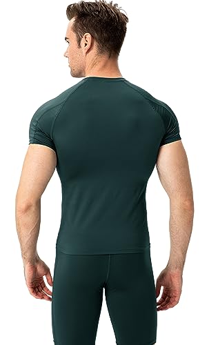 Men's Short Sleeve Compression Shirt - Blackish Green, XX-Large