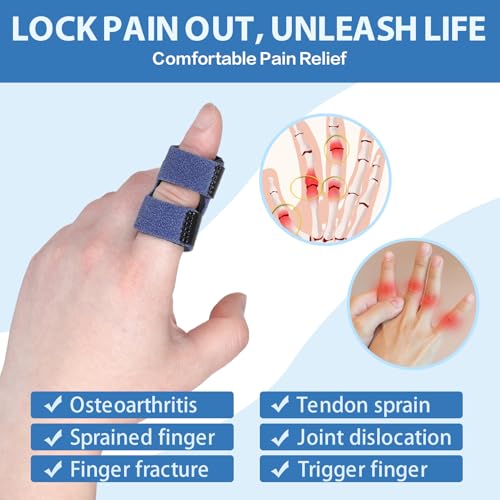 Breathable Trigger Finger Splint & Thumb Brace - Adjustable Support - Blue