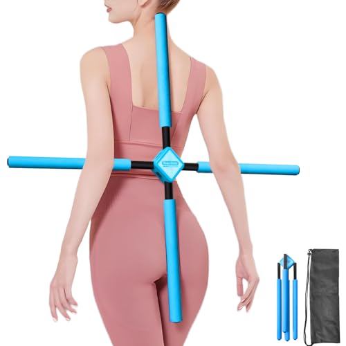 Posture Corrector Yoga Stick - Portable Back Straightener - Blue