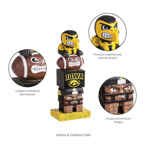 Iowa Hawkeyes Tiki Team Totem Garden Statue - 16" Tall