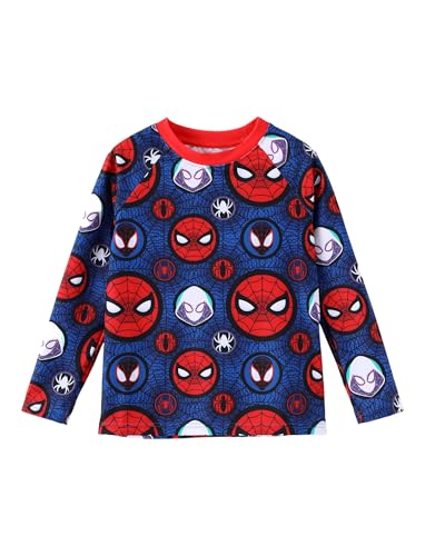 Spiderman Rash Guard Swim Shirt for Kids - 4-5T Dark Blue