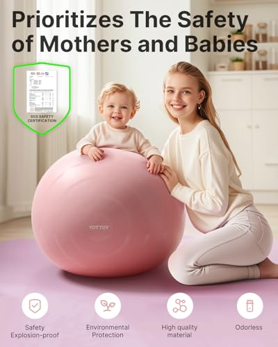 Anti-Burst Exercise Ball for Yoga, Fitness & Pregnancy - 2000lbs Capacity