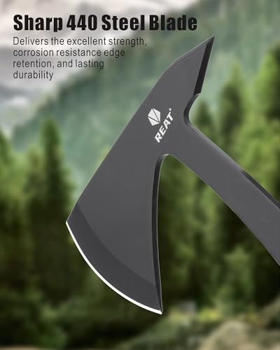 9.5-Inch Full Tang Throwing Axe with Steel Blade & Sheath for Camping & Hunting