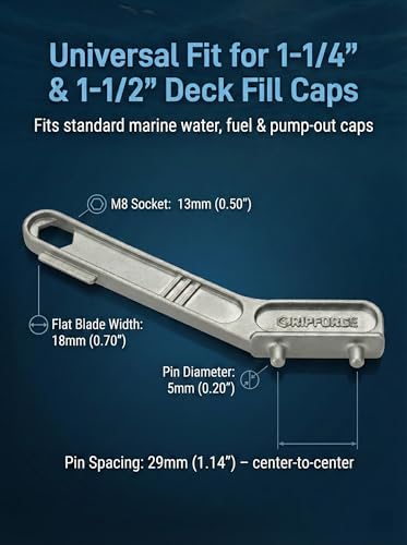Marine-Grade 316 Stainless Steel Deck Fill Key Set - Silver