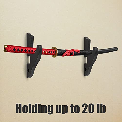 Adjustable 1-Tier Wall Mount Sword Holder for Katana & Cosplay - Black