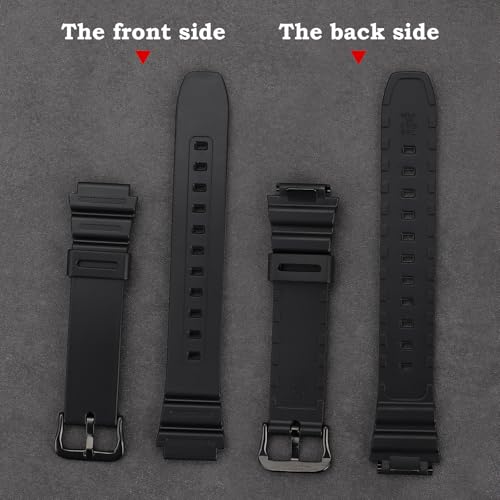 Silicone Replacement Strap for Casio G-Shock Watches - Black/Black Buckle