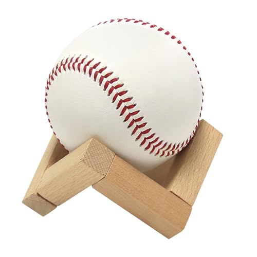 Wooden Baseball Display Stand - Natural Beechwood Ball Holder - 1 PCS