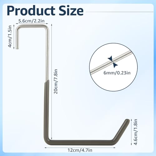 16 Pack Rafter Hanger Hook Heavy Duty Vinyl Coated Large S Hooks for Hanging Ladder Bike Hanger, Garage Storage Organizer (Grey)