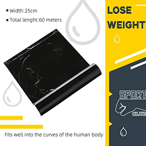 Gersoniel 1 Roll Body Wrap Plastic 60 Meters Black Stomach Sweat