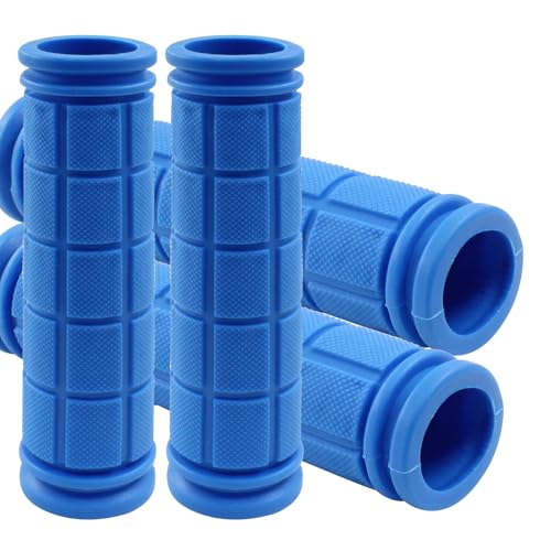 Non-Slip Blue Rubber Bike Handlebar Grips - 4Pcs Set