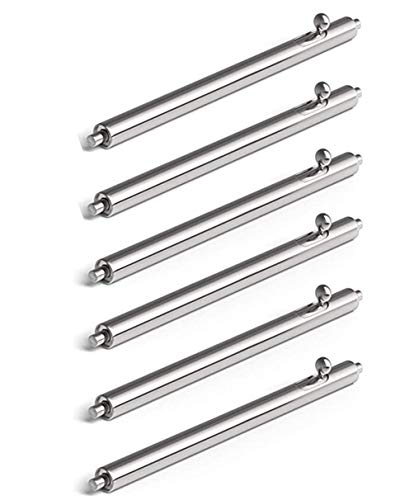 20mm Quick Release Spring Bar Pins - 6 Pack Stainless Steel