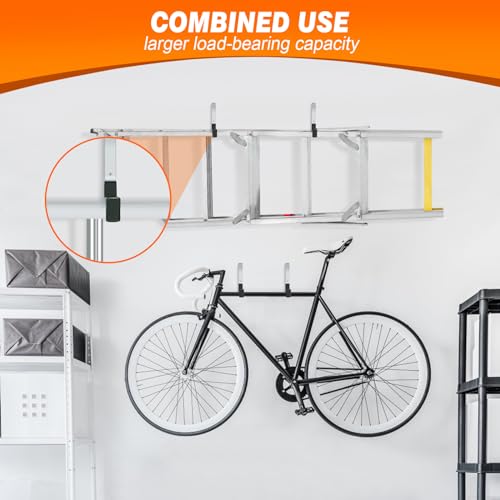 Garage Hooks Heavy Duty Bike Hooks for Garage Set of 8 Tool Organizers and Storage Wall Mount Storage Tool Holder Hanger for Garden Shed Shop Ladder