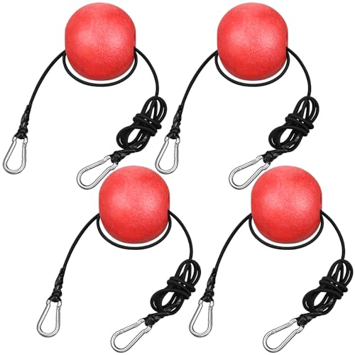 Red 4-Inch Anchor Buoy Float Pack with 51-Inch Bungee Cord for Marine & Water Activities