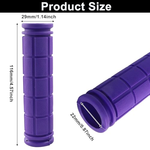 Purple Bicycle Handlebar Grips - 4 Pack Rubber Replacement