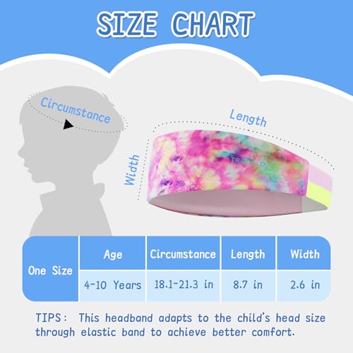 Kids Sports Headbands - Moisture Wicking Sweatbands, Multicolor