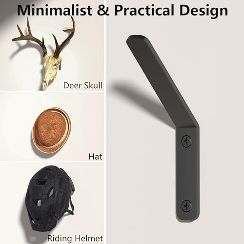 4 Pack Stainless Steel European Deer Skull Mount Hanger - Heavy-Duty Wall Mount