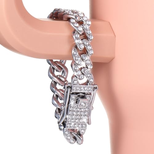 Diamond Charm Tumbler Accessory - Silver Rhinestone Chain