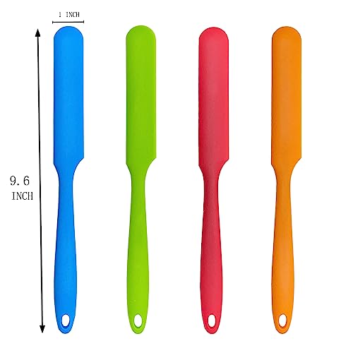 4-Piece Silicone Jar Spatula Set - Long Handle Kitchen Scraper for Baking