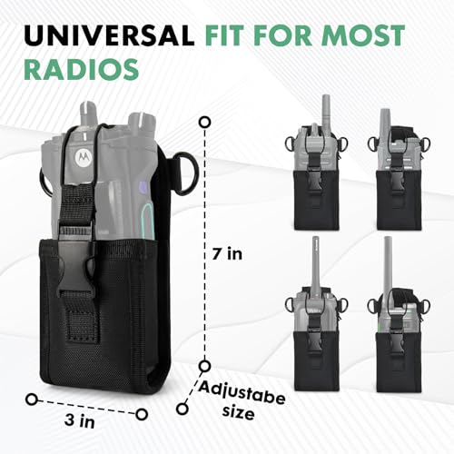 Levowin 2 Pack Firefighter Radio Holster with Reflective Adjustable Shoulder Straps and Anti-Sway, Universal Fit