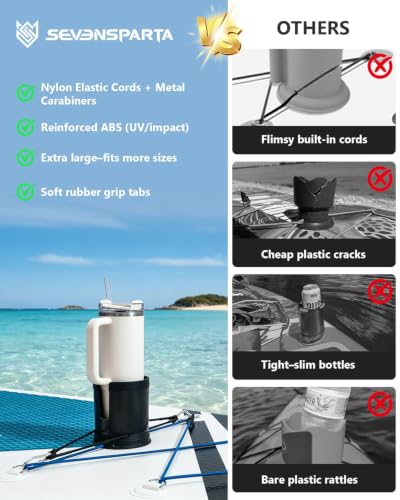 Large Paddle Board Cup Holder for Big Bottles - Black