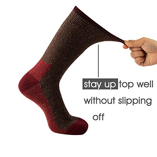 Men's Merino Wool Hiking Socks - Breathable Athletic Crew - 1 Pair Littlegaryyellowletter