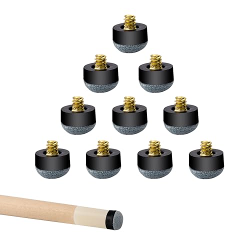 12mm Soft Billiard Cue Tips - 10 Pcs Screw-On Replacement