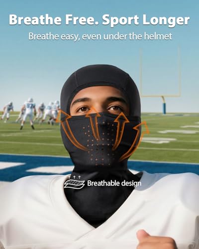 Breathable Balaclava Ski Mask - Full Head Cover - Moisture-Wicking Black