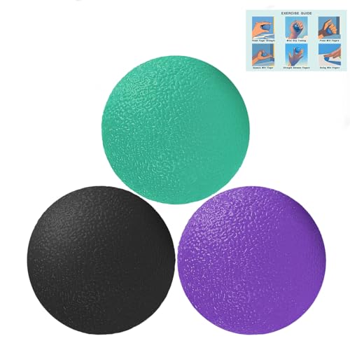 3-Pack Stress Balls for Hand Therapy - Multi-Resistance Squeeze Balls