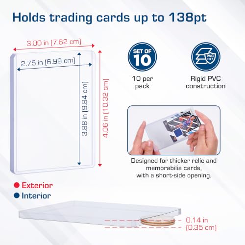 Durable Rigid PVC Topload Holders - Pack of 10 for Card Collecting