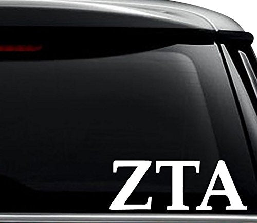 Zeta Tau Alpha Sorority Decal Sticker - 6 Inch Gloss White