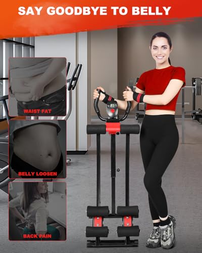 Dual Track Ab Machine for Home Gym - Adjustable & Foldable - Black