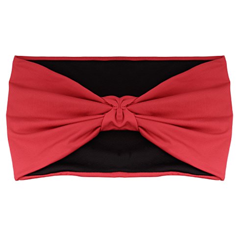 Versatile Sports Headband - Breathable Moisture Wicking Hair Band - Black & Red