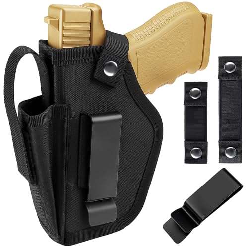 IWB Gun Holster with Magazine Pouch - Black, Ambidextrous Fit