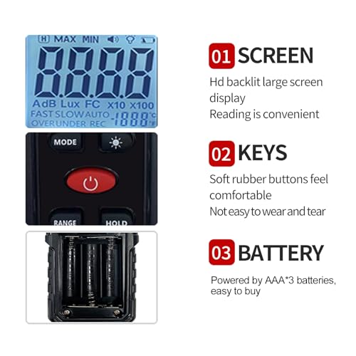 Digital Sound Level Meter,Sound Meter for Classroom Home Street,30-130dBA dB Meter to Measure Noise,Noise Decibel Reader,Audio Sound Tester,Sound Test equipmetent,Sound Measurement Device (30-130dBA)