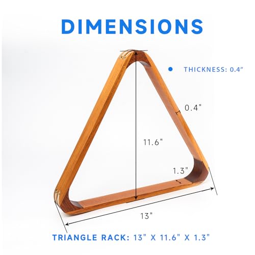 Solid Wood Pool Ball Rack - 2-Tone Oak 8-Ball Triangle