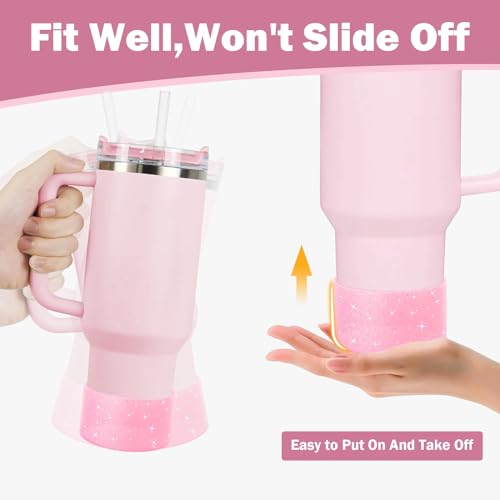 Glitter Bling Silicone Boot for Stanley Cup - Pink