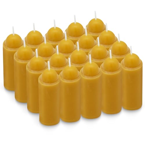 NOMFIX 15H+ Natural Beeswax Emergency Candles for Lanterns – 20-Pack, Unscented