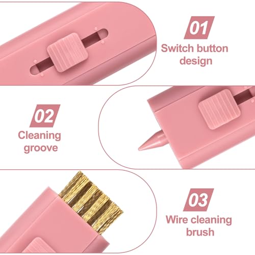 Retractable Golf Club Cleaner Brush - 2 Pack, Pink